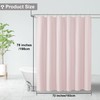 OVZME Berry Pink Shower Curtain, Embossed Textured Fabric Shower Curtain