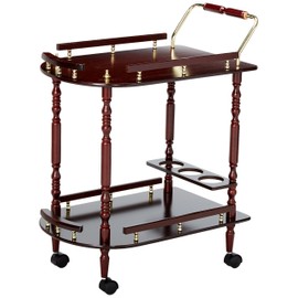 Coaster CO- Serving Cart Accents, Merlot and Brass