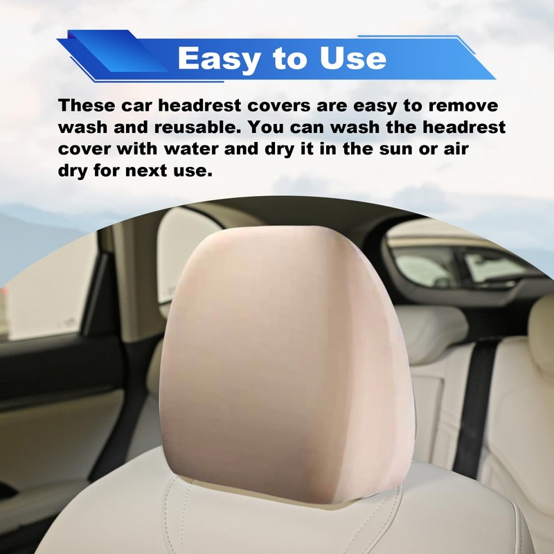 stymart 2 PCS Car Seat Headrest Cover, Universal Headrest Anti-Dirty
