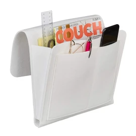 Relaxdays Bed Bag, for Hanging, 5 Compartments, Storage Bed & Sofa, Felt Bed Organiser, HBT 26 x 28 x 5 cm, White