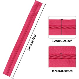 DOITEM 13 Yards 6 Pieces #5 Assorted Nylon Coil Zippers - Colorful, Adaptable Zipper Sliders for Sewing Supplies