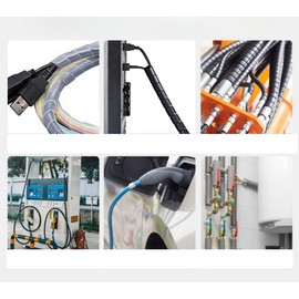 WHTCHSU Spiral Cable Wrap,16.4ft – 1/4 inch Spiral Wire Wrap Cord Covers Bundle Sleeve Hose for PC TV Computer Electrical Wire Organizer,Tangle Stop Cord Cover and Detangler,Black