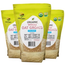 McCabe Organic Whole Oat Groats - Whole Grain 2Lbs | Organic Raw Groats | USDA and CCOF Certified | Product of USA (Pack of 3)
