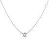Diamond Letter Necklace Letter W, Sterling Silver Initial Necklace with