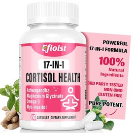 Cortisol Supplement for Women, 17-in-1 Hormone Harmony for Women, Cortisol Reducer with Ashwagandha, Rhodiola Rosea, Magnesium Glycinate, Omega-3, for Mood, Focus, Sleep Support, 60 Capsules