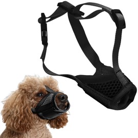 Muzzle for Dog, Soft Medium Pet Mesh Muzzle with Stable Head Bar Design Dog Anti Barking Muzzle Dog Muzzle to No Bite Bark Stop Chewing, Keeping Quite in Public Dogs Gift (Black)