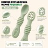 10PCS Juego Cucharas Masticables de Silicona,cucharas masticables de silicona arcoíris,con