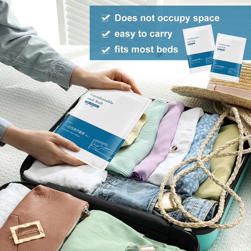 Disposable Sheet Set, 4-PC Thick Large Travel Bed Set (2)