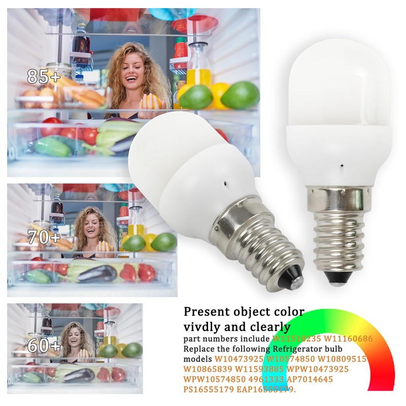 Obida New for Whirlpool KitchenAid W11518235 Refrigerator Bulb Light Compatible
