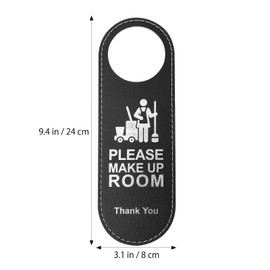 STOBOK Do Not Disturb Door Hanger Sign Please Make Up Room Sign Leather Double-Sided Door Knob Sign Cleaning Sign for Office Hotel Home Clinic Supplies