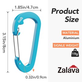 6 Pack Carabiner Clip D-Shape Spring for Keychain, 3 inch Heavy Duty Keychain Clip for Climbing Fishing Hiking Outdoor Keychain Clip Hook Multi-Colored