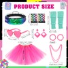 Hifot 80s Outfit Women, Neon Tutu Headband Earring Necklace Bracelet