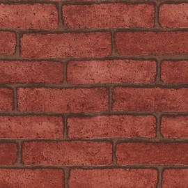 Wallercity Red Brick Wallpaper Peel and Stick Faux Brick Contact Paper 24"x118" Self Adhesive Vintage Red Bricks Wallpaper Waterproof Fireplace Bricky Paper Wall Decor for Kitchen Basement Vinyl