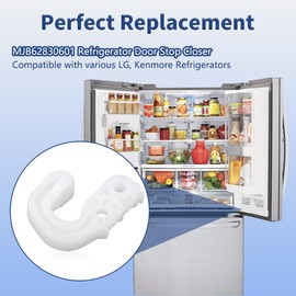 Upgraded MJB62830601 Refrigerator Door Stop Closer for LG/Kenmore Refrigerators - Replaces 2676302, PS7796195 (2 Pack)