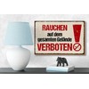 Femer Holzschild Hinweis 12x18 cm Rauchen auf dem gesamten Gelände