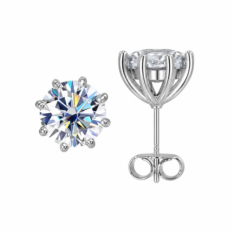 8 Claw CZ Crystal Stud Earrings for Women – Elegant