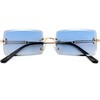 SDINM Blue Sunglasses for Women Men Rimless Rectangle Sun Glasses