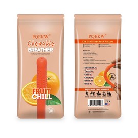 Chewing ventilation stick containing essential oils, used for natural focus aromatherapy, using essential oil aromatherapy to quit smoking Healthcare:_Orange flavor