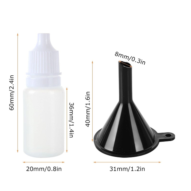 FWEEK 200PCS Plastic Dropper Bottles 10ml Small Empty Squeezable Dropper