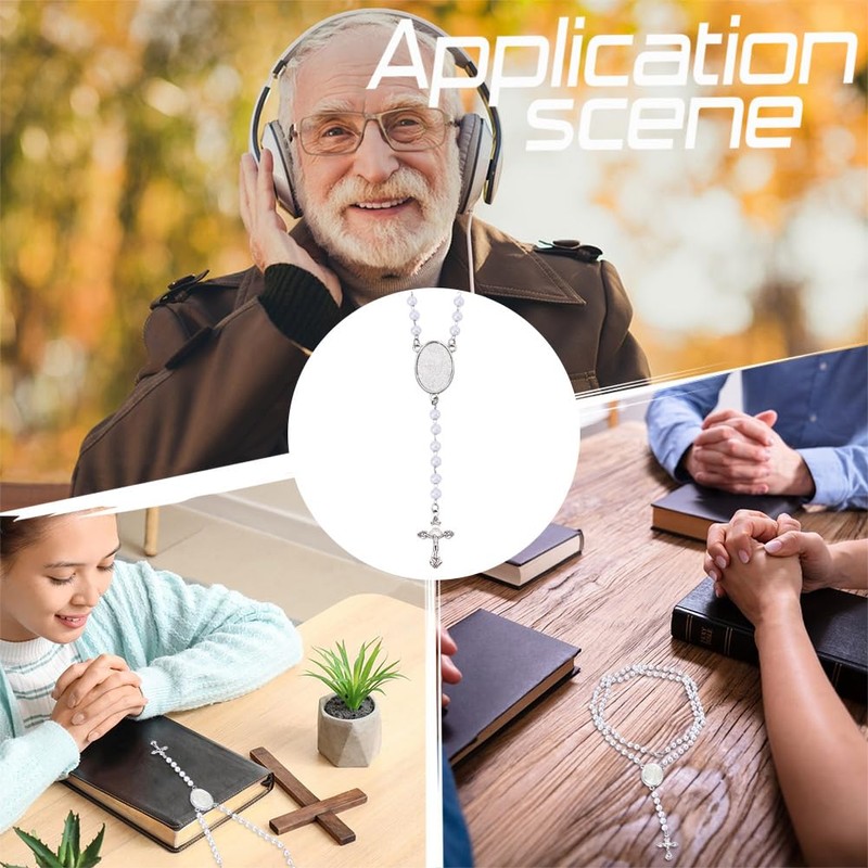 UNICRAFTALE 6 Sets Blanks Necklace Blanks Prayer Pearl Beads Necklace