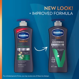 Vaseline Men's Healing Moisture Hand & Body Lotion For Dry or Cracked Skin Fast Absorbing Non-Greasy Lotion for Men 20.3 oz, Pack of 3