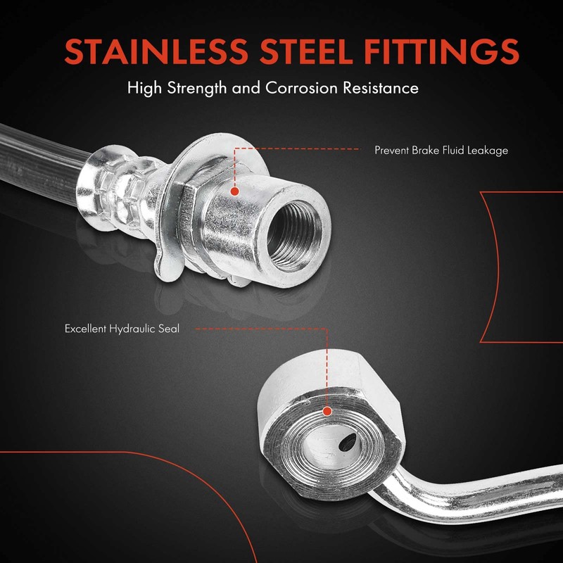 A-Premium Front Passenger Outer Side Brake Hydraulic Hose Compatible with