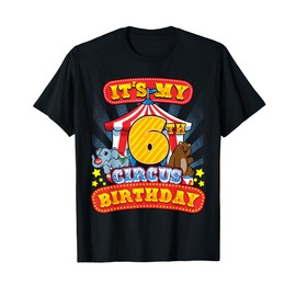 6th Circus Birthday Carnival Party at Sixth B-Day Boy Girl T-Shirt