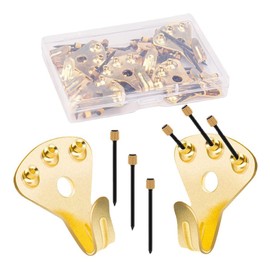 Doyime 10 Pcs Wall Hanging Hooks with Nails, Safe Load 77.1 lbs (35 kg), Picture Hangers, Hanging Hardware for Picture Frame Display, Plasterboard Hooks, Plywood, Wood