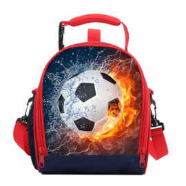 7-Mi 3D Ice fire Football Insulated Reusable Lunch Bags Boys Lunch Box for Girls Lunch Tote Cooler Bags Lunch Snack Bag for Kid Thermal Bags