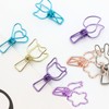 100pcs Binder Clips Cute Flower Shape Metal Hollowed Long Tail