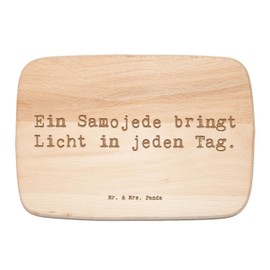 Mr. & Mrs. Panda Breakfast Board Saying Samoyed Light - Gift, Adorable, Chopping Board, Kitchen Board, Furry Friend, Dog