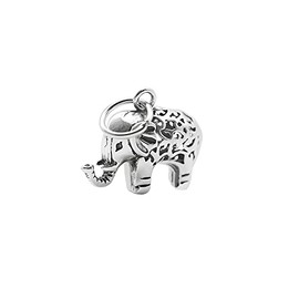 Acxico 1Pcs Silver Elephant Charm Animal Zoo Pendant for Bracelet Necklace