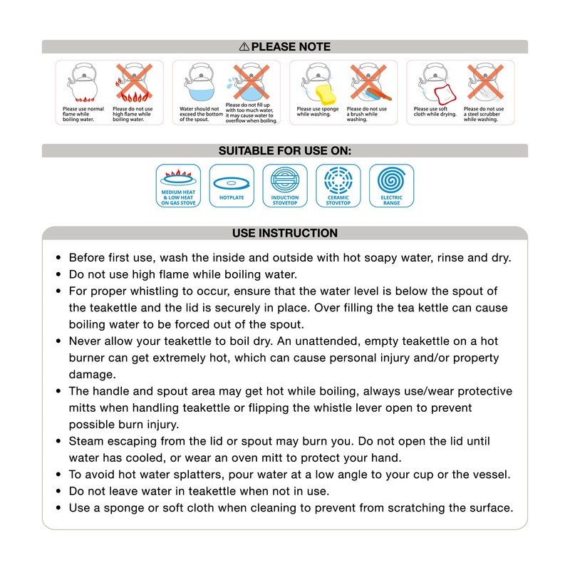 Whistling Tea Kettle for Stove Top Enamel on Steel Teakettle,