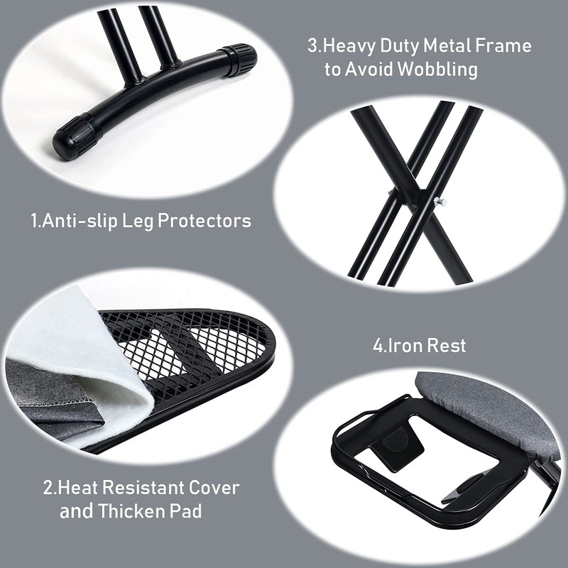 Duwee 12"x36" Ironing Board with Heat Resistant Cover and Thicken