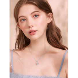 POTOPYY - Collares para hermanas, regalos para el día de San Valentín, para ella, hermana, collar de plata de ley, para 2 collares de amistad, joyería para hermanas, hermanas, amigos, cumpleaños,