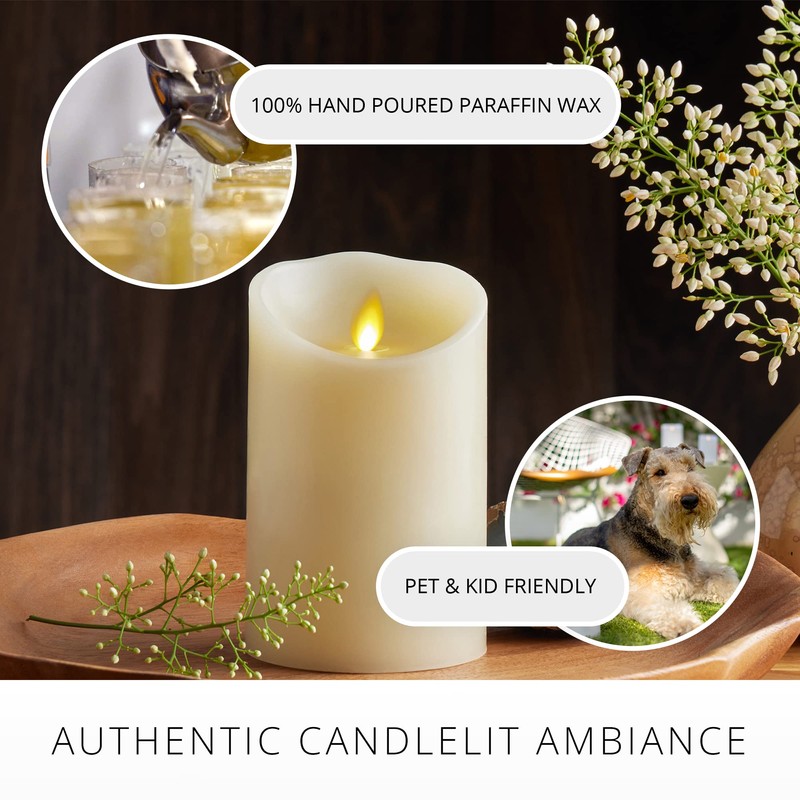 Luminara Scalloped Edge Flameless LED Candle - Ivory 3.5" x