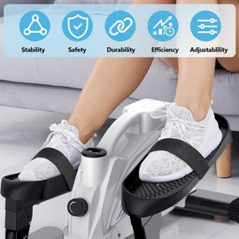 4 Pcs Ellipse Leg Exerciser Machine Pedal Straps, Under Desk Elliptical Peddler Foot & Leg Pedal Bands for Seniors, Secure & Stability Foot Strap for Electric Ellipse Equipment Home Office Accessories
