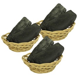 Binchotan Honpo Interior Bincho Charcoal Stylish, Hand-knitted, Mini Oval Type, Set of 3, Deodorizing, Dehumidifier, Air Purification, Entryway, Living Room, Interior Binchotan, Charcoal, Feng Shui,