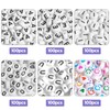 Xilitata 600Pcs Flat Round Vowel Letter Beads 7x4mm with A