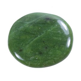 Nephrite (Jade) Disc Stone, Worry Stone Pocket Stone, High-Quality Gemstone Lebensquelle Plus