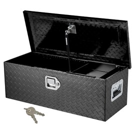 GarveeTech 30 in Aluminum Truck Tool Box, Truck Bed Storage Box with Security Lock and Wider Handles, Heavy Duty Waterproof Tool Box Organizer Chest for Pick Up Truck Rv Trailer - Black