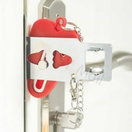 Hook-Type Door Security Latch Portable Lock - Red 2ea