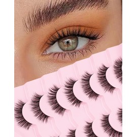 Natural Lashes Mink Natural Eyelashes False Eyelashes Natural Look False Lashes Wispy Eye Lashes Cat Eyelashes Fake Lashes KD01