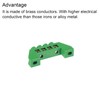 sourcing map Terminal Grounding Bar Screw Block Barrier Brass Strip