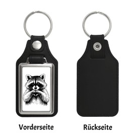 speecheese Waschbär zeigt Herz Schlüsselanhänger mit Kunstleder-Anhänger für Tierliebhaber niedliches Design als perfektes Valentinstagsgeschenk