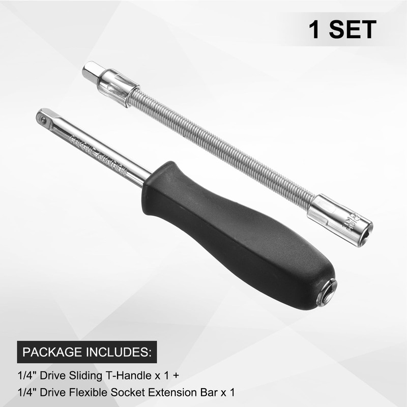 sourcing map 1/4" Drive Spinner Handle Chrome Vanadium Steel Drive