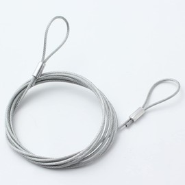 HOUSON Steel Rope with Eyelets, Wire Rope Safety Cable Steel Cable for Garden Furniture, Bicycle(5mm*2m)