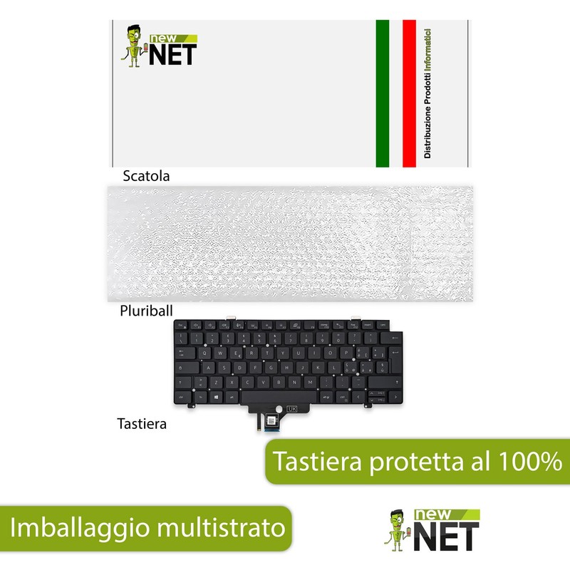 new net - Tastiera compatibile con Dell Latitude 5420, 5421,
