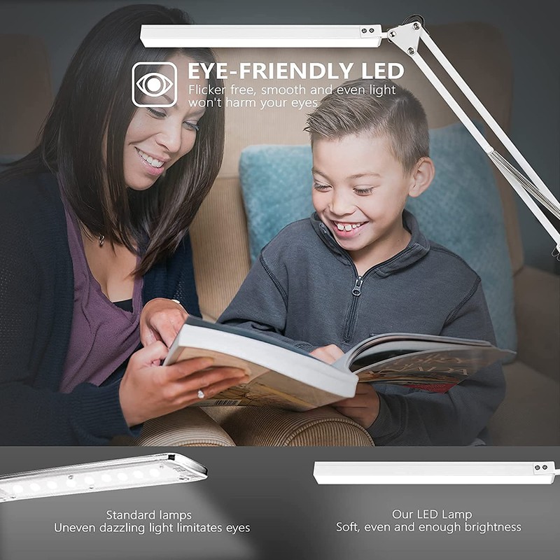 LED Desk Lamp, BZBRLZ Metal Swing Arm Lamp, Eye-Caring Architect