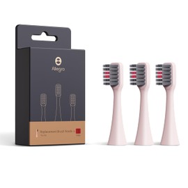 Allegro M1 Electric Toothbrush Replacement Heads (Rose Gold-Polish),3 Pack